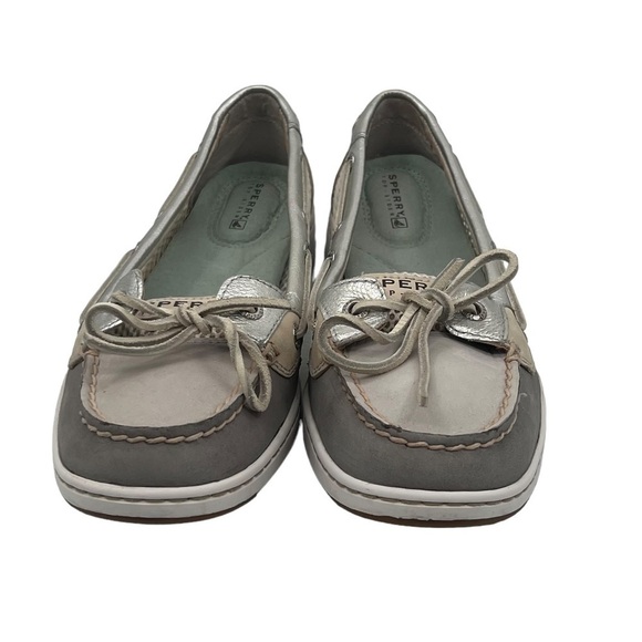 Sperry Topsider Silver Angelfish Boat Shoes Size 8.5 Women’s - Picture 3 of 8